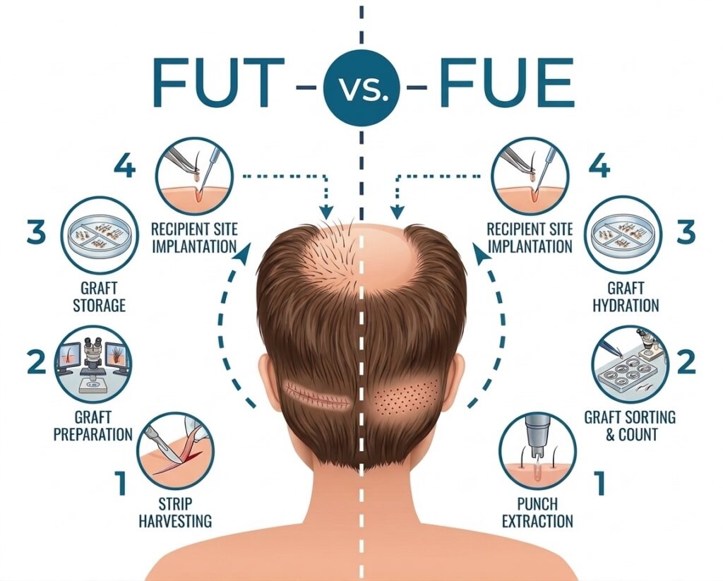 FUE vs FUT Hair Transplant: Which Method Is Best For UK Patients? 1